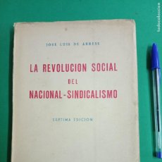 Militaria: ANTIGUO LIBRO LA REVOLUCIÓN SOCIAL DEL NACIONAL-SINDICALISMO. MADRID 1959. GUERRA CIVIL ESPAÑOLA.