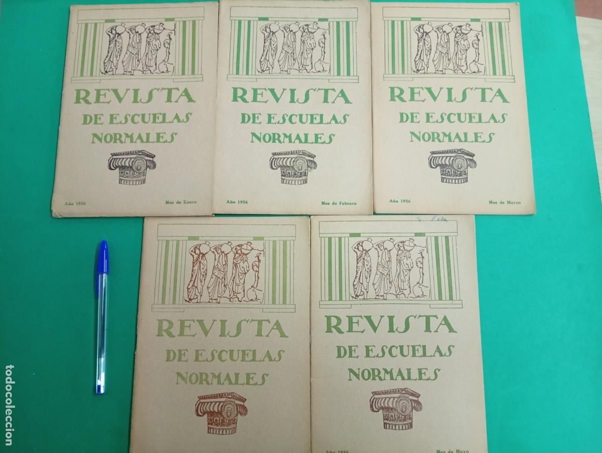 Militaria: Lote de 5 antiguas Revistas de Escuelas Normales. A&ntilde;o 1936. Guerra Civil Espalo&ntilde;a.