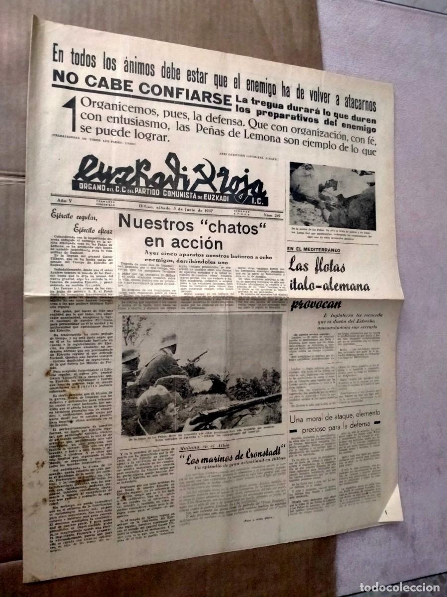 Military Antiques: guerra civil -periodico republicano -bilbao