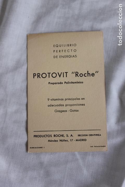 Military Antiques: TARJETA PROTOVIT ROCHE PREPARADO POLIVITAMINICO 1953