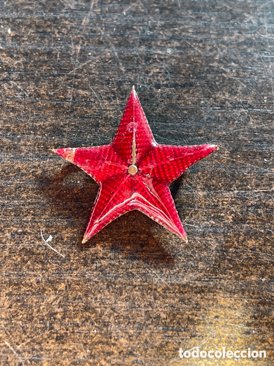 Militaria: estrella roja esmaltada republicana, guerra civil