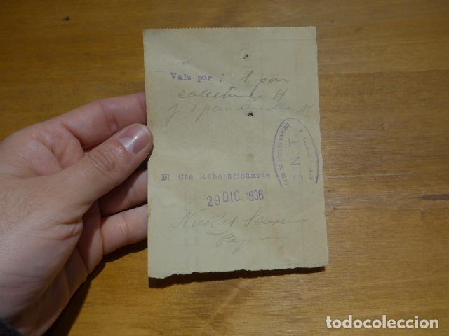 Militaria: Antiguo vale de la CNT de Ari&ntilde;o Teruel de 1936, original para calcetines y medias. Guerra civil.