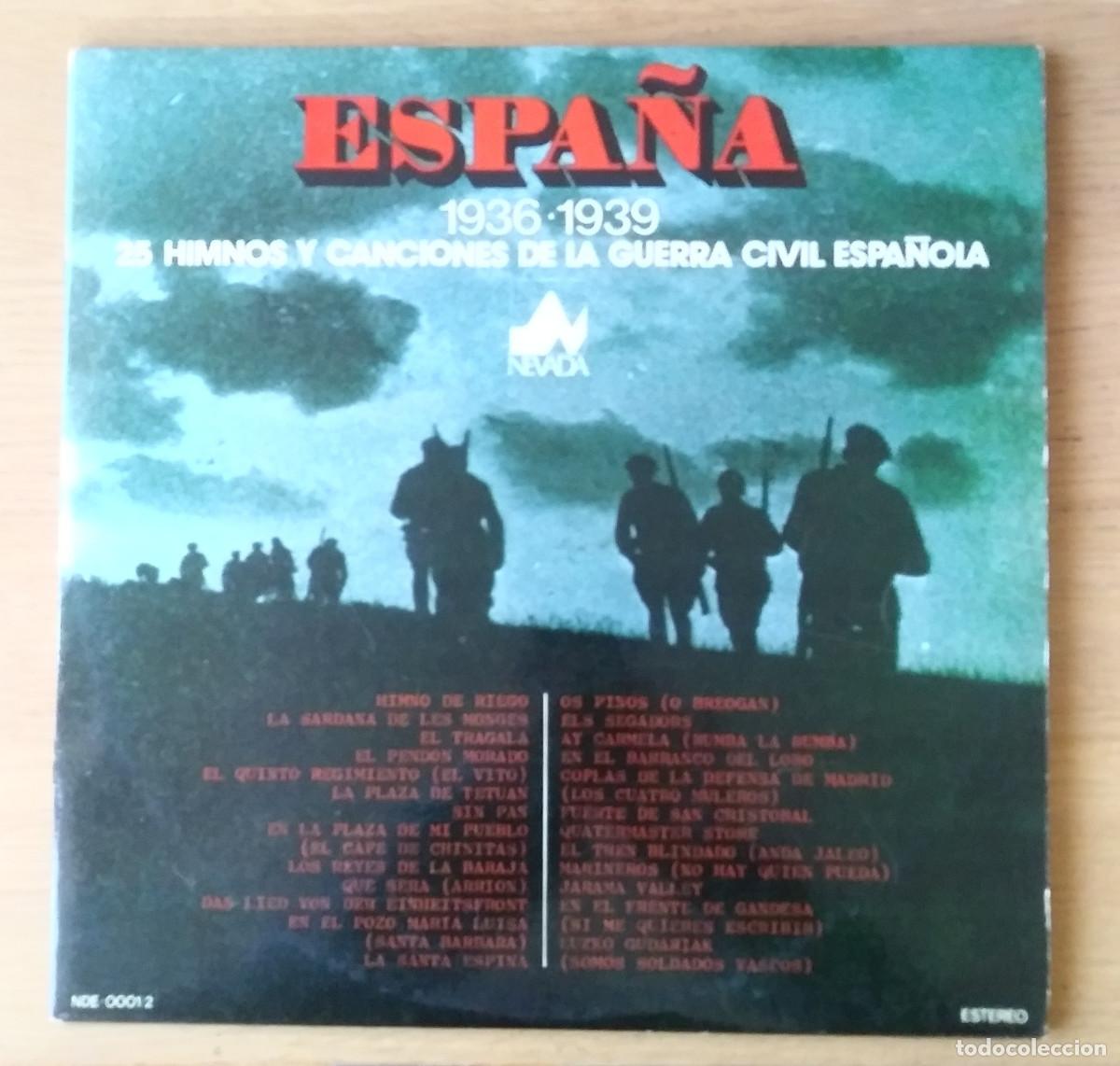 Militaria: CORO POPULAR JABAL&Oacute;N: &rdquo;ESPA&Ntilde;A 1936-1939 (25 HIMNOS Y CANCIONES DE LA G.C. ESPA&Ntilde;OLA&rdquo; DOBLE LP VINILO