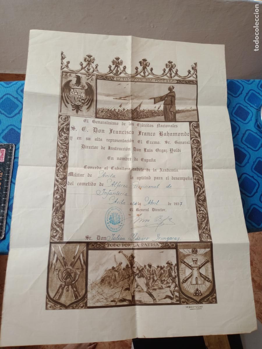Militaria: Academia Militar de Avila. Nombramiento de Alf&eacute;rez Provisional 1937. Guerra Civil