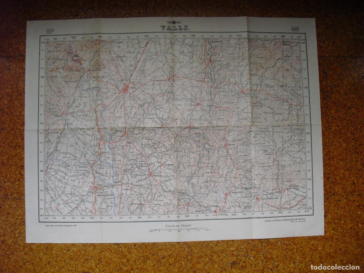 Military Antiques: 1939 GUERRA CIVIL MAPA DE VALLS DE LA AVIACI&Oacute;N NACIONAL E 1:50000