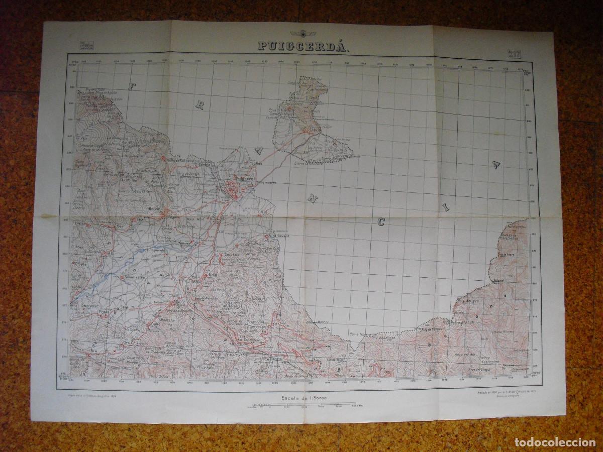 Military Antiques: 1939 GUERRA CIVIL MAPA DE PUIGCERD&Aacute; DE LA AVIACI&Oacute;N NACIONAL E 1:50000