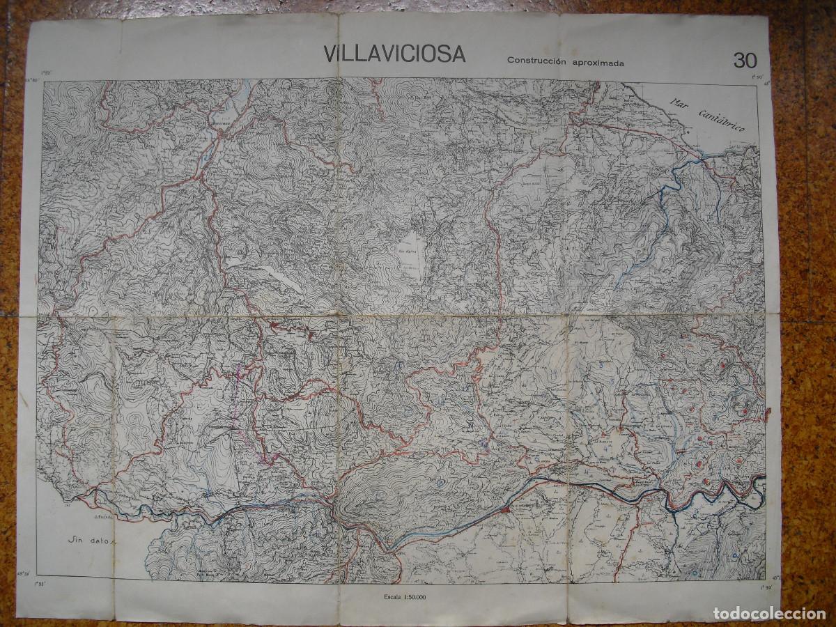 Military Antiques: GUERRA CIVIL MAPA DE VILLAVICIOSA DEL EJ&Eacute;RCITO NACIONAL E 1 : 50.000