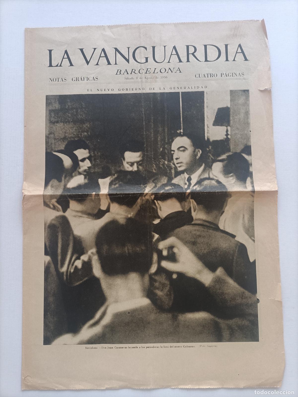 Militaria: LA VANGUARDIA NOTAS GRAFICAS 8 DE AGOSTO DE 1936
