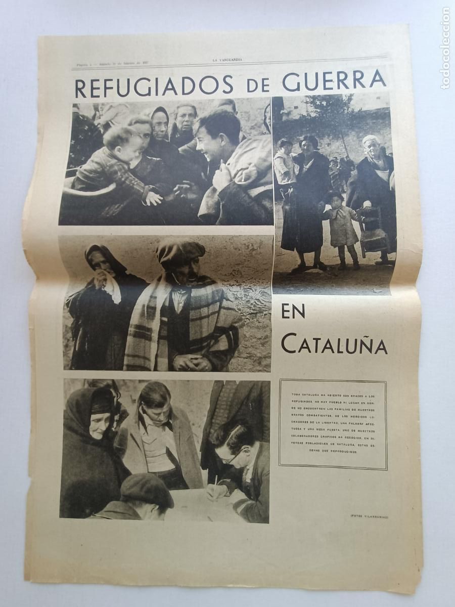Militaria: REFUGIADOS DE GUERRA LA VANGUARDIA FEBRERO 1937