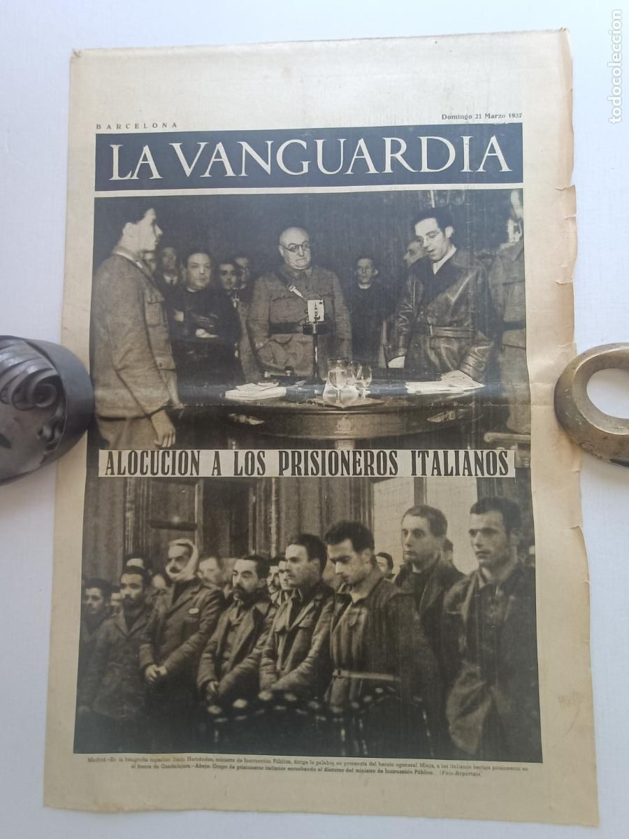 Militaria: EN EL FRENTE DE GUADALAJARA LA VANGUARDIA MARZO 1937