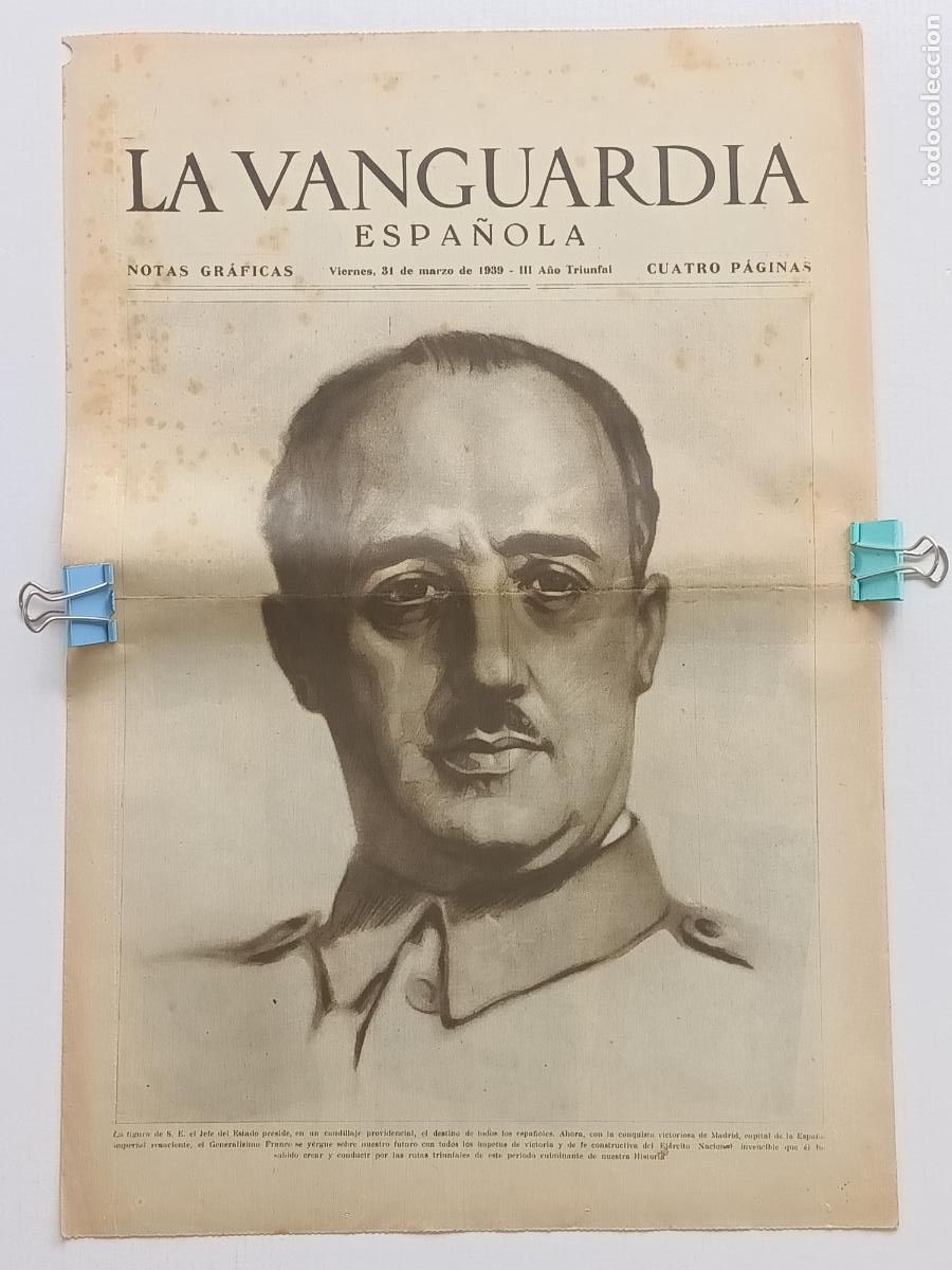 Militaria: LA VANGUARDIA 31 DE MARZO DE 1939