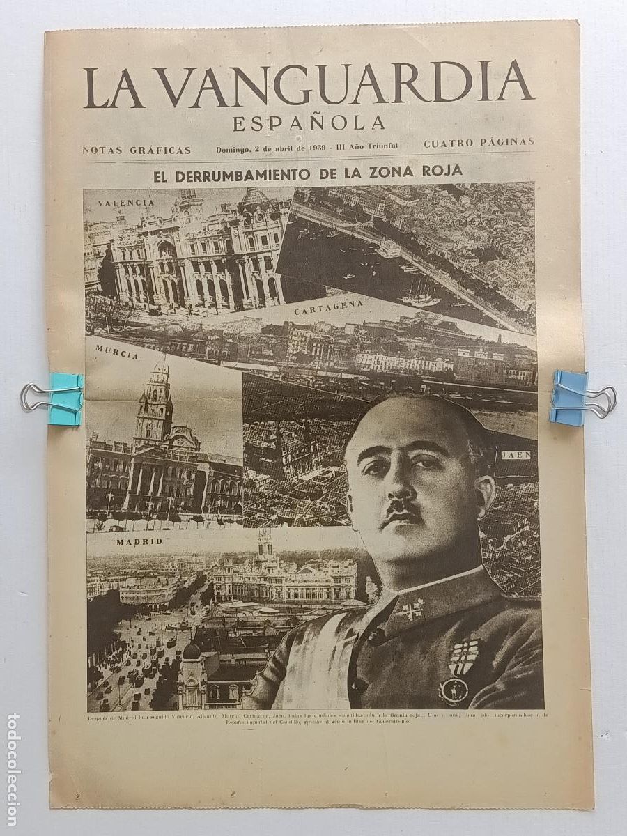 Militaria: LA VANGUARDIA 2 DE ABRIL DE 1939
