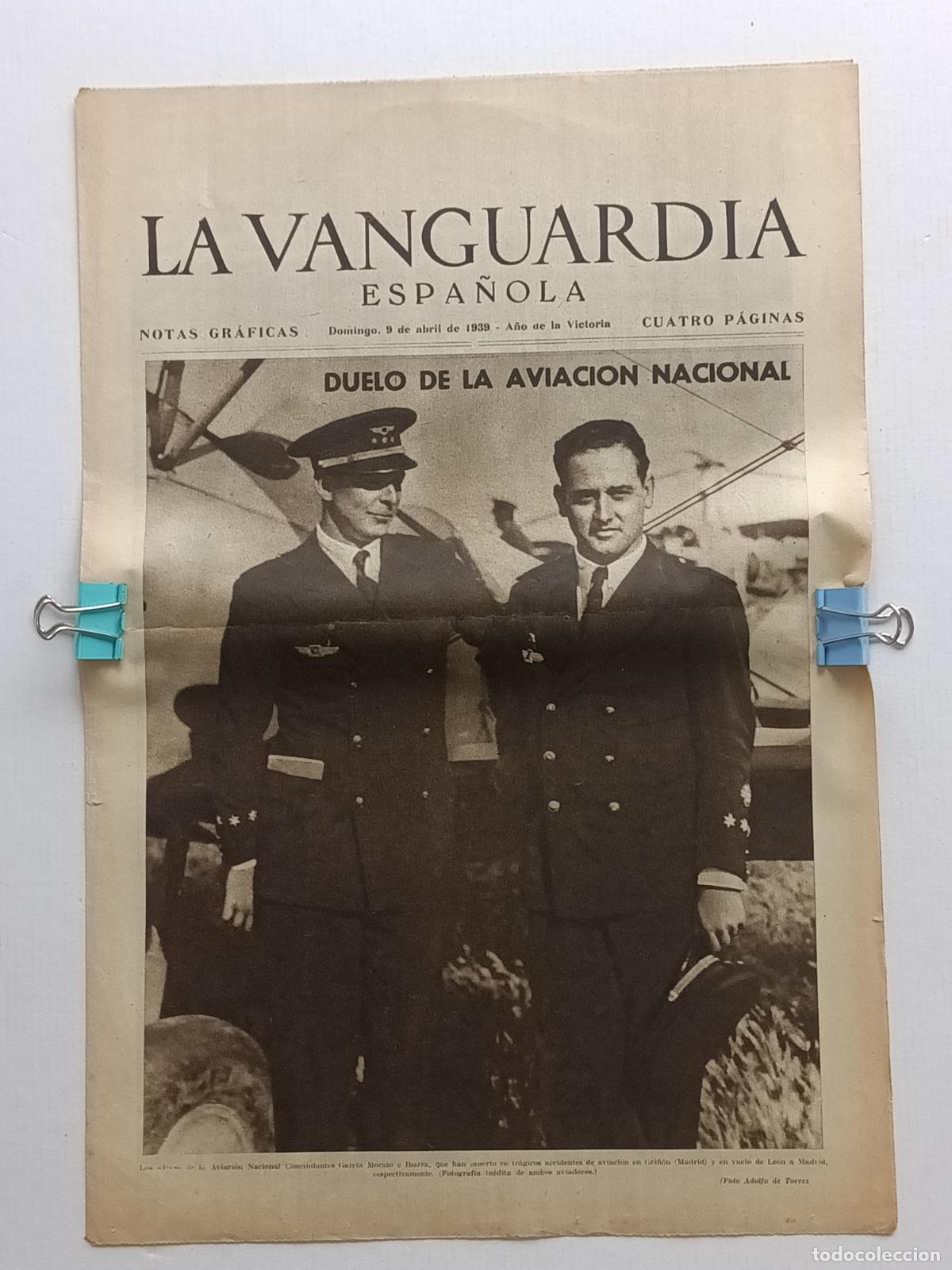 Militaria: LA VANGUARDIA 9 DE ABRIL DE 1939