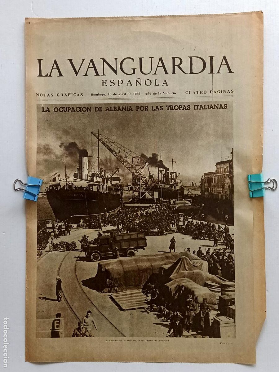 Militaria: LA VANGUARDIA 16 DE ABRIL DE 1939