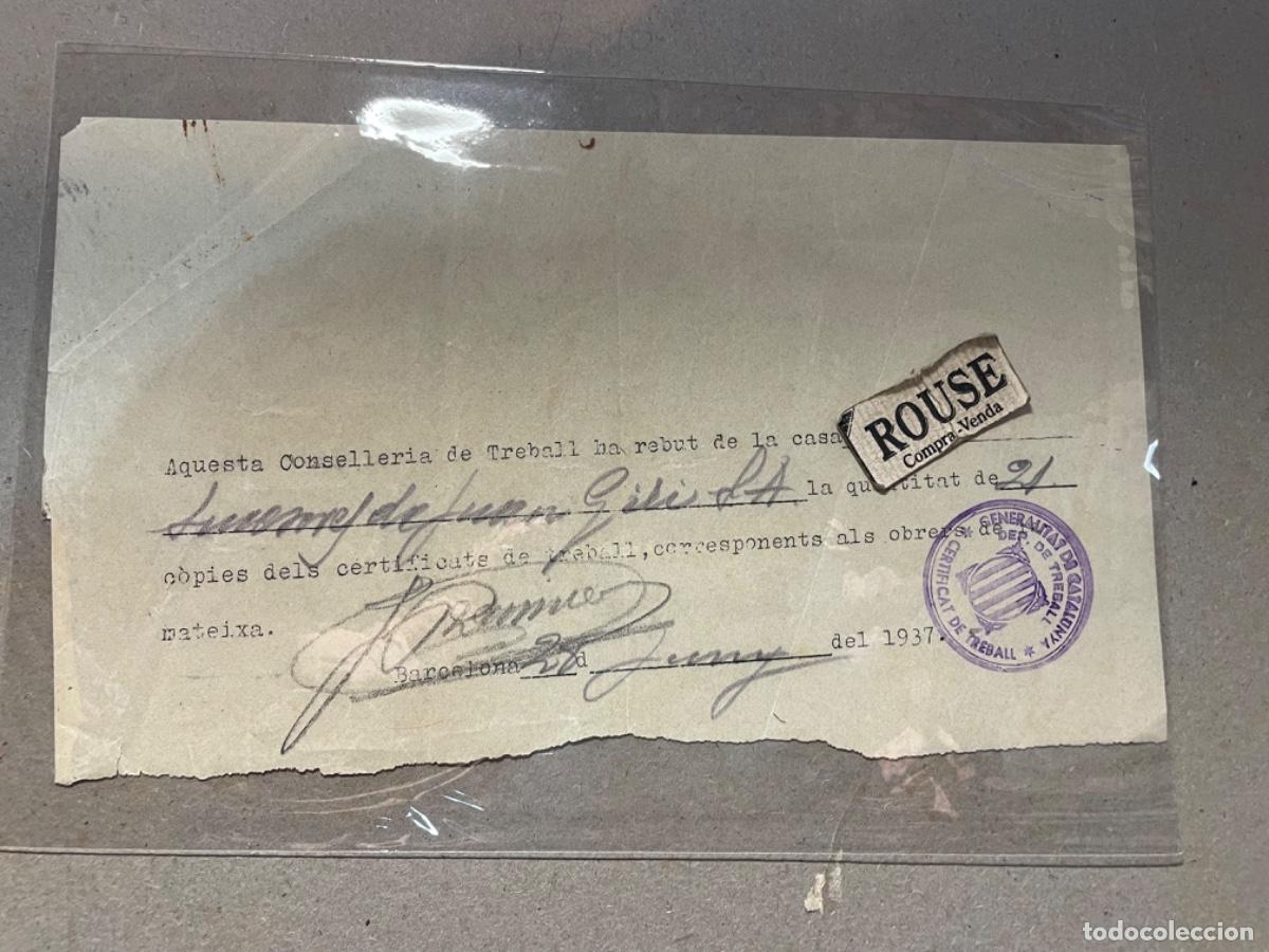 Militaria: GUERRA CIVIL 1937 /IMPRENTA - SUCESORES DE JUAN GILI S.A. CONSELLERIA DE TREBALL REP 21 COPIAS DELS