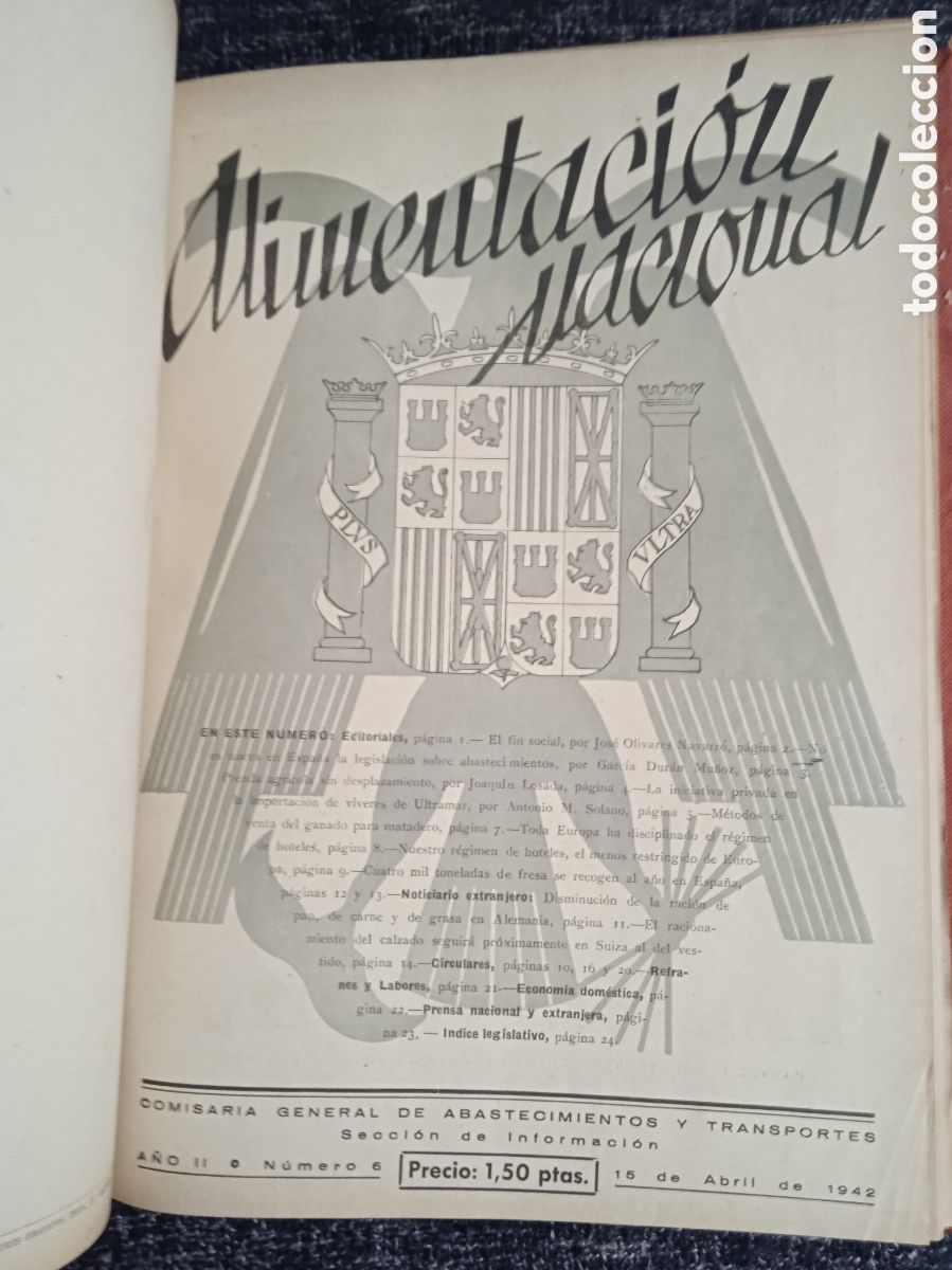 Military Antiques: ALIMENTACI&Oacute;N NACIONAL - TOMO CON N&ordm; 1 A 14 - REVISTAS DE POSGUERRA 1941