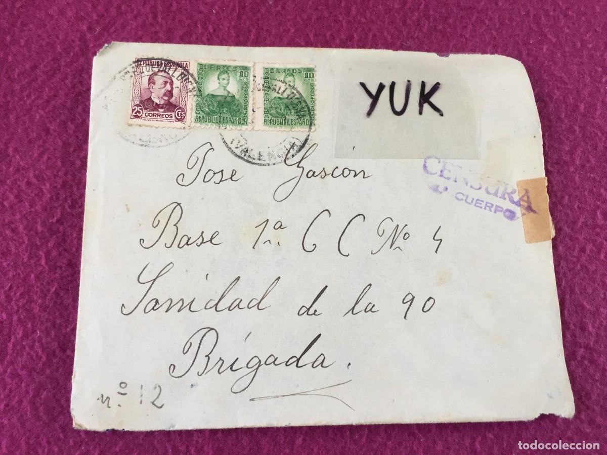 Military Antiques: SOBRE Y CARTA -GUERRA CIVIL DE TABERNES DE LA VALLDIGNA (VALENCIA) A SANIDAD DE LA 90 -CIRCA 1938