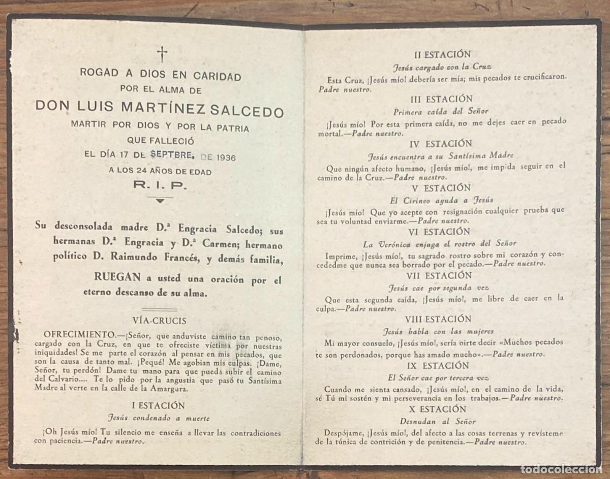 Militaria: RECORDATORIO DE LA MUERTE DE D. LUIS MARTIENZ SALCEDO, MARTIR POR DIOS Y POR LA PATRIA, QUE FALLECIO