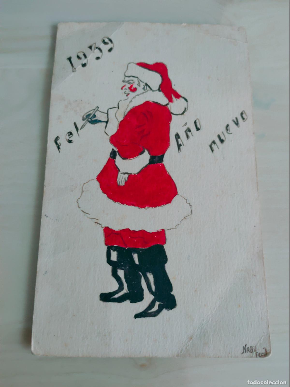 Militaria: Programa consulado de Honduras, navidades 1938/39. Hecho a mano, firmado &rdquo;Nabu Fecil&rdquo;.