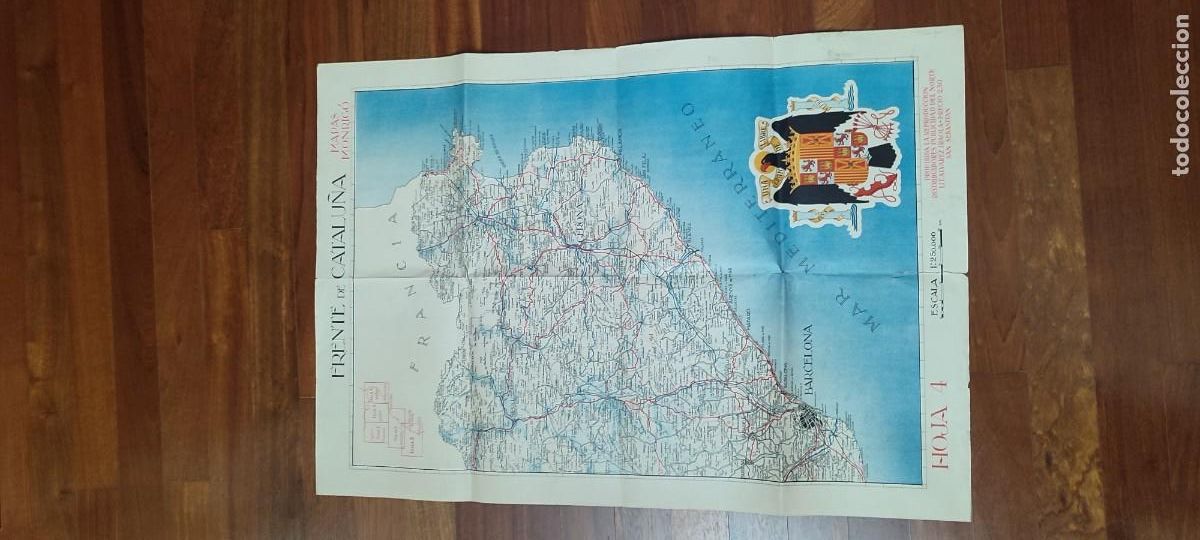 Military Antiques: Antiguo mapa guerra civil Frente de Catalu&ntilde;a