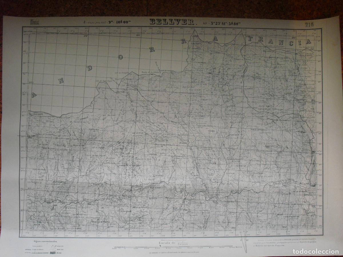Military Antiques: MAPA DE BELLVER DEL EJERCITO NACIONAL