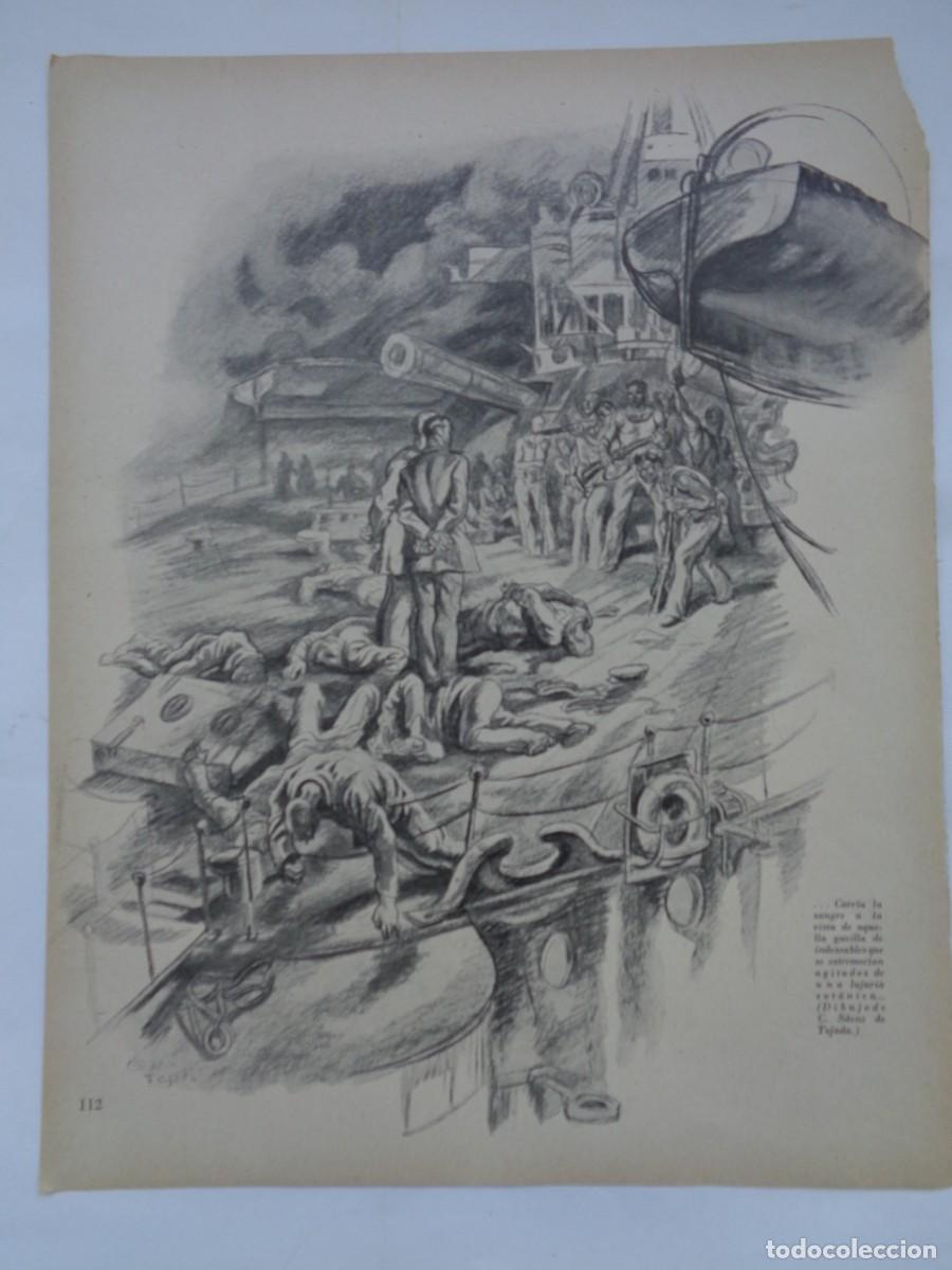 Military Antiques: GUERRA CIVIL: LAMINA REPRESION POR MARINEROS FLOTA REPUBLICANA, AMBAS CARAS. DIBUJO SAENZ DE TEJADA