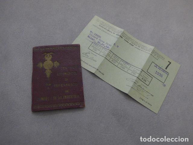 Militaria: Antiguo carnet republicano del CADCI de Barcelona de 1936, original. Guerra Civil.
