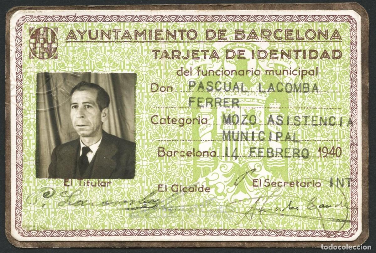 Militaria: POSGUERRA, CARNET, AYUNTAMIENTO DE BARCELONA, 1940