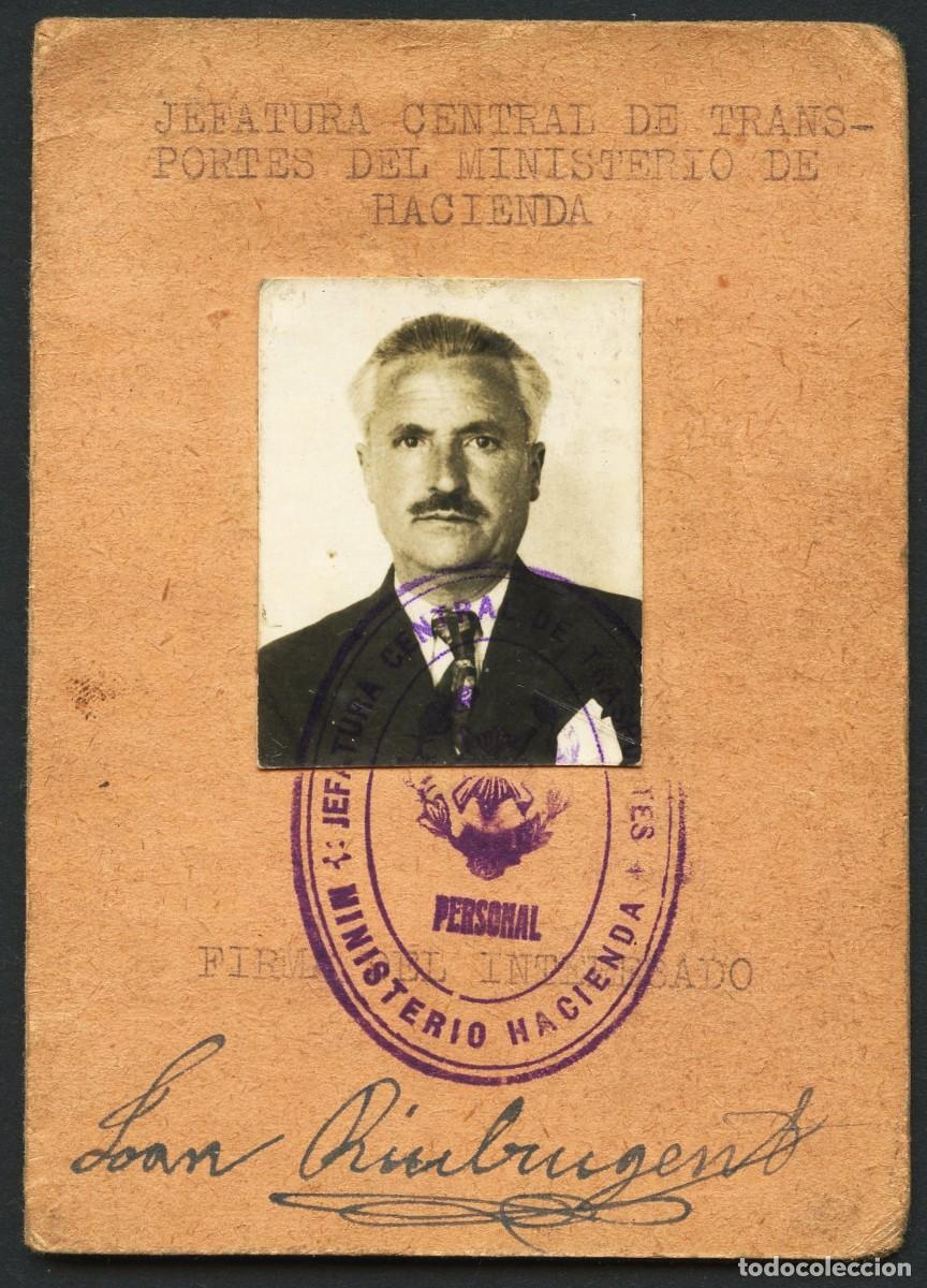 Militaria: GUERRA CIVIL, CARNET, JEFATURA CENTRAL DE TRANSPORTES, BADALONA, 1937