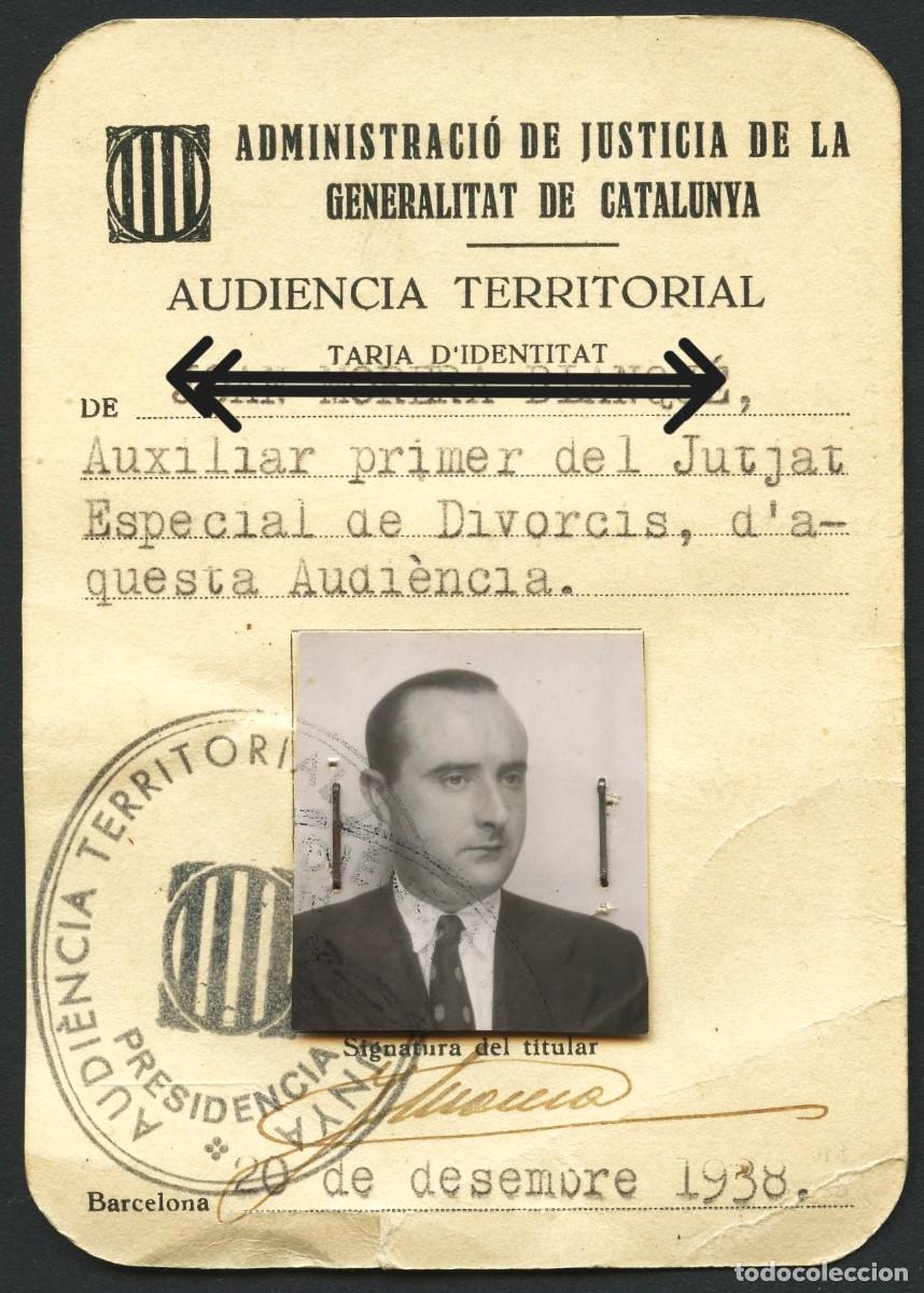 Militaria: GUERRA CIVIL, CARNET, GENERALITAT DE CATALUNYA, ADMINISTRACI&Oacute; DE JUSTICIA, 1938