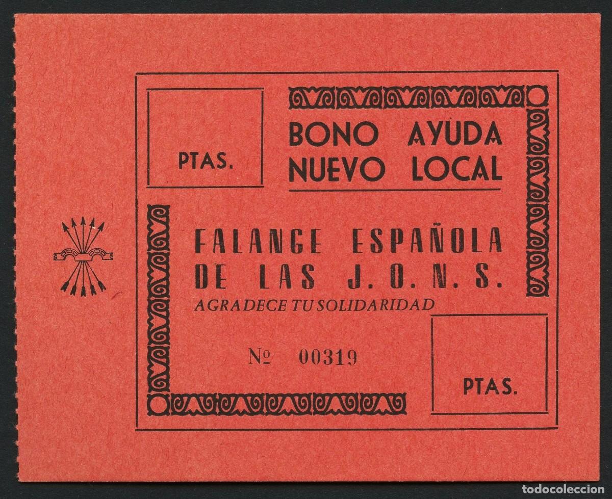 Militaria: POSGUERRA, BONO DE AYUDA, FALANGE ESPA&Ntilde;OLA DE LAS J.O.N.S.