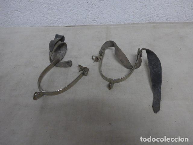 Military Antiques: Antigua pareja de espuelas de caballeria, originales.