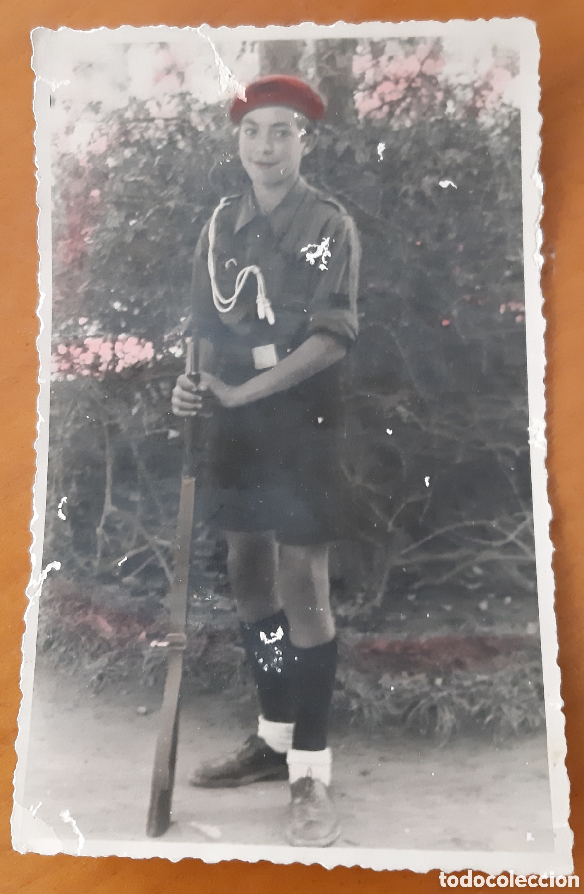 Militaria: Postal ni&ntilde;o carlista coloreada. Sin escribir. R8194