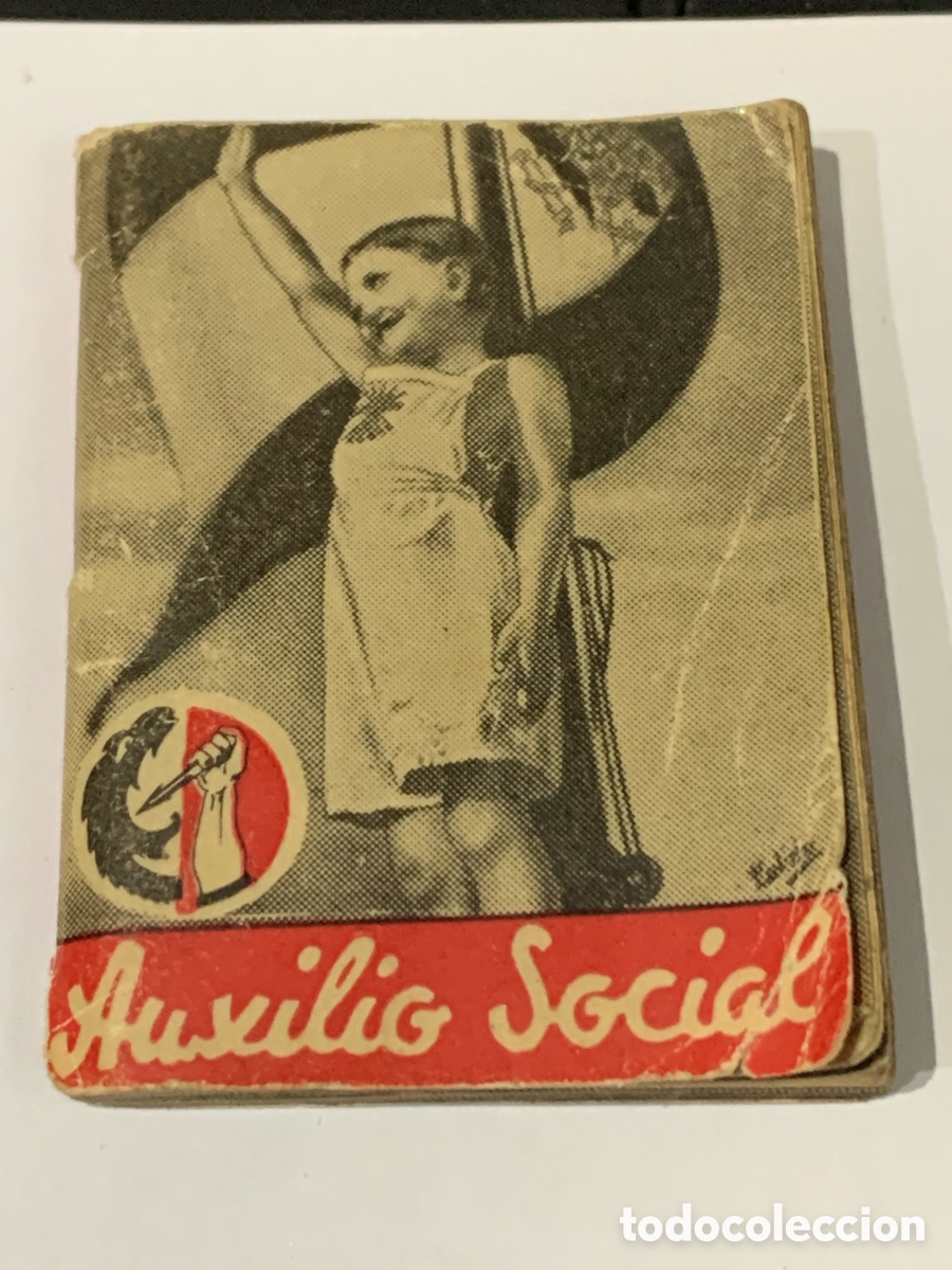 Militaria: Librito de Auxilio Social (miniatura) 1935/1938 mide 5 x 3,5 cm Guerra Civil -