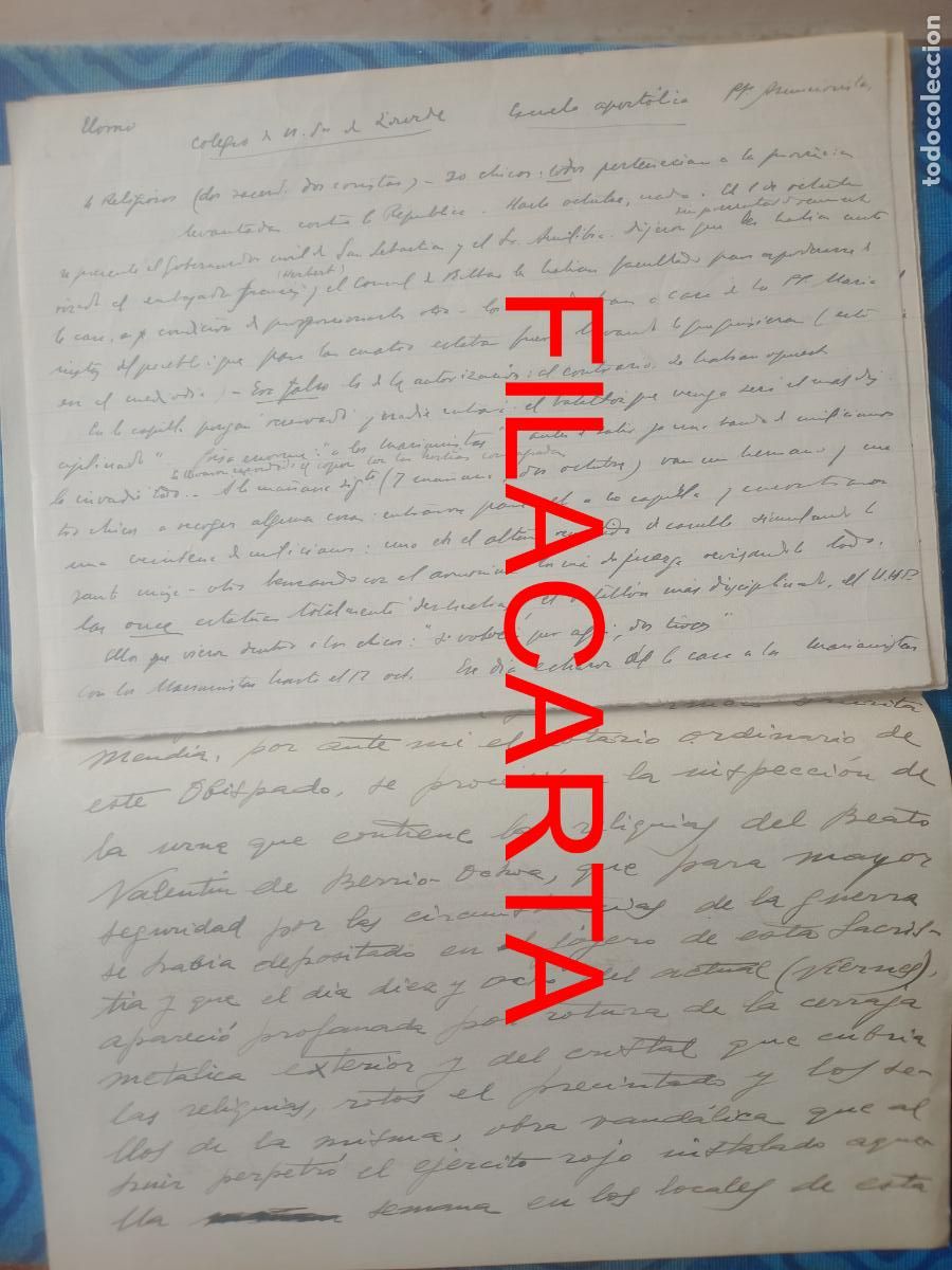 Militaria: Elorrio, Vizcaya. M&aacute;rtires, inspecci&oacute;n Reliquia Valent&iacute;n de Berrio-Ochoa , Guerra civil, 1937