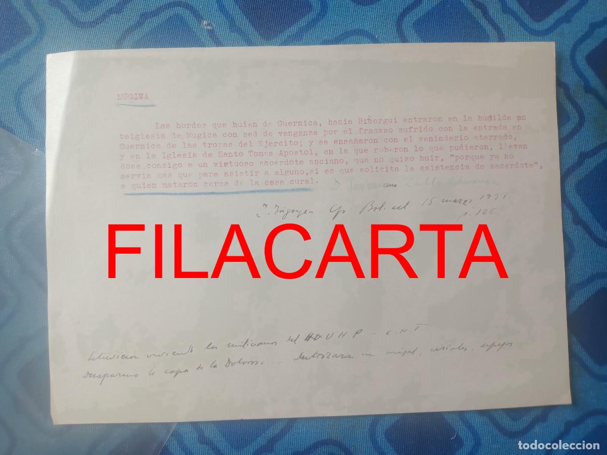 Militaria: M&uacute;gica, Vizcaya. Documento de la guerra civil 1938