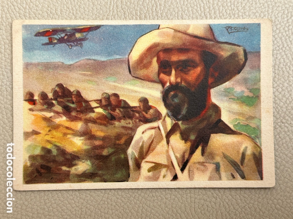 Militaria: ANTIGUA POSTAL JUAN FERN&Aacute;NDEZ EL NEGUS - HEROICA FIGURA DE GUERRILLERO - EDICION CRUZ ROJA