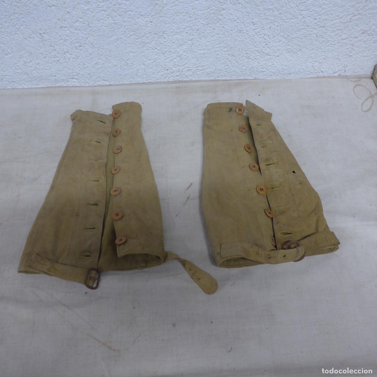 Military Antiques: Antiguas polainas de tela en color ocre republicano, originales. Guerra Civil.