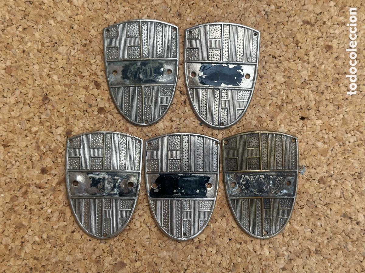 Militaria: 5 ANTIGUAS PLACAS POLICIA BARCELONA REPUBLICA GUERRA CIVIL SIN NUMERACION