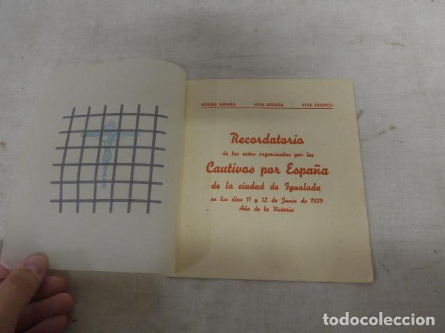 Militaria: Antiguo documento Recordatorio Cautivos por Espa&ntilde;a de Igualada, 1939, Guerra Civil.