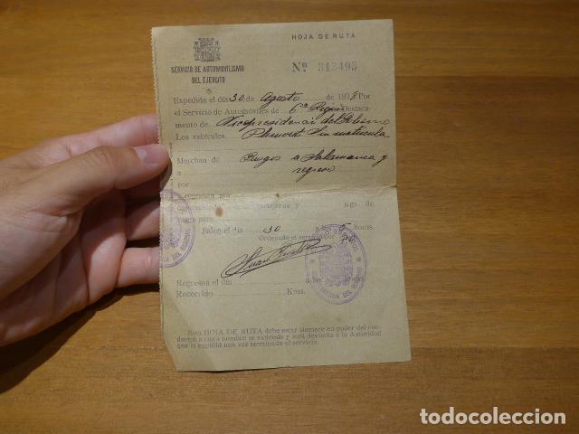 Militaria: Antiguo salvoconducto o pase de automoviles de 1938 de Burgos a Salamanca, Guerra civil.
