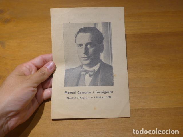 Militaria: Antiguo panfleto republicano de 1938 original de Manuel Carrasco i Formiguera, catalan. Guerra Civil