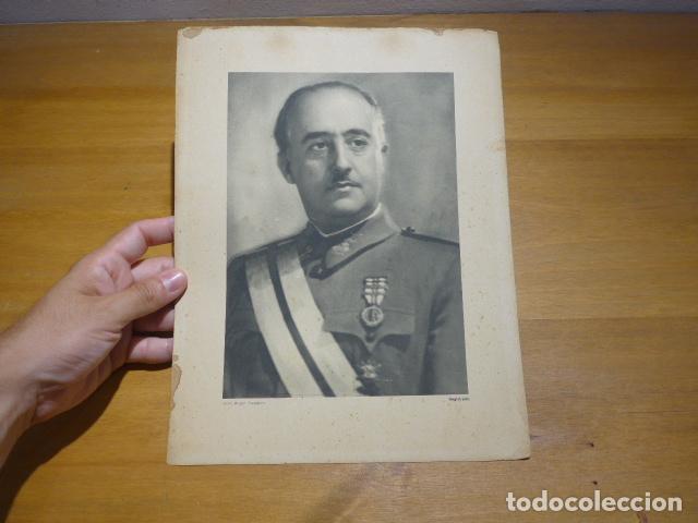 Militaria: Antiguo cartel original de Francisco Franco, Guerra Civil.