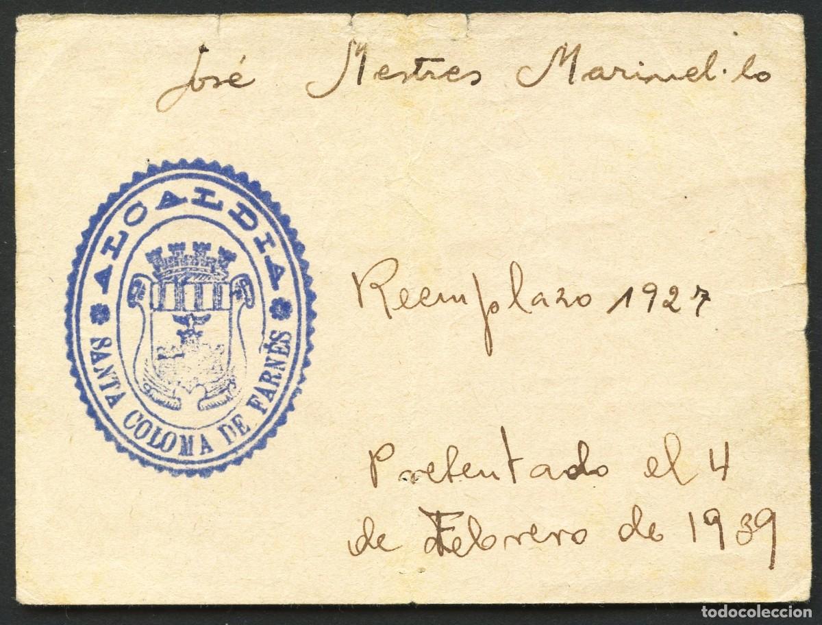 Military Antiques: GUERRA CIVIL, DOCUMENTO, ALCALDIA SANTA COLOMA DE FARN&Eacute;S, 1939, GIRONA
