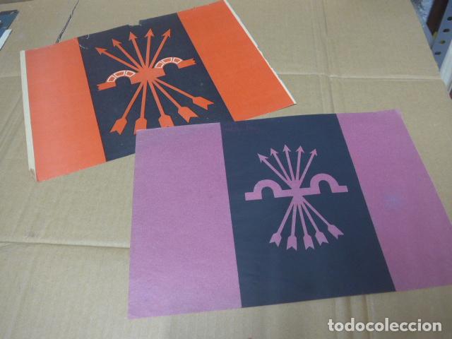 Militaria: Lote 2 antiguo cartel de Falange, originales. Guerra civil.