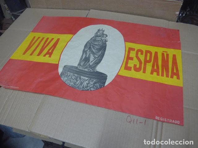 Militaria: Antiguo gran cartel nacional original de la Guerra civil. Viva Espa&ntilde;a.