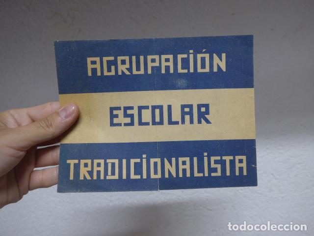 Militaria: Antiguo cartel original de la Agrupacion Escolar Tradicionalista, Carlista. Guerra civil. AET.