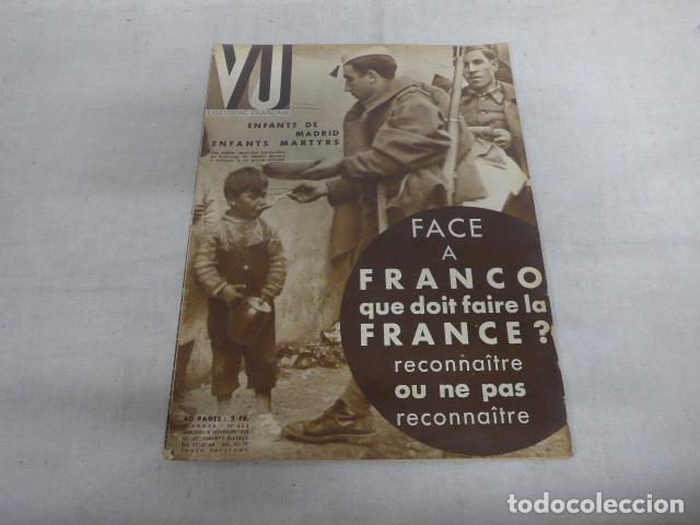 Militaria: Antigua revista VU francesa con portada dedicada a la Guerra civil, noviembre de 1936.