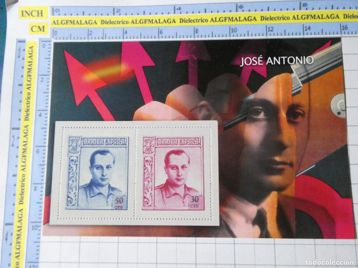 Militaria: HOJA BLOQUE POL&Iacute;TICO MILITAR. GUERRA CIVIL ESPA&Ntilde;OLA. SELLOS CORREOS JOSE ANTONIO PRIMO RIVERA. 2