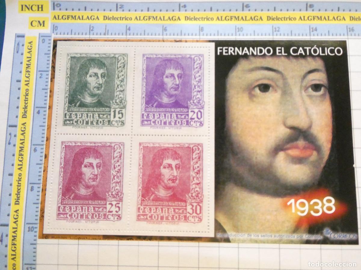 Military Antiques: HOJA BLOQUE POL&Iacute;TICO MILITAR. GUERRA CIVIL ESPA&Ntilde;OLA. SELLOS CORREOS 1938 FERNANDO EL CAT&Oacute;LICO 26